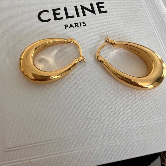 Celine Bold Hoop Earrings in Gold - Picture 2 of 4